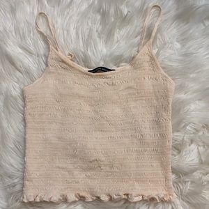 Brandy Melville cream scrunch tank crop top